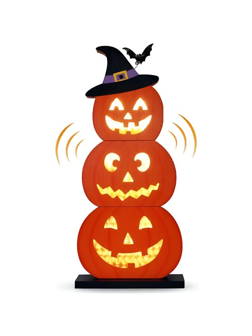 Halloween Decorations LED Light Up Pumpkin Decor Spooky Sound Porch Sign